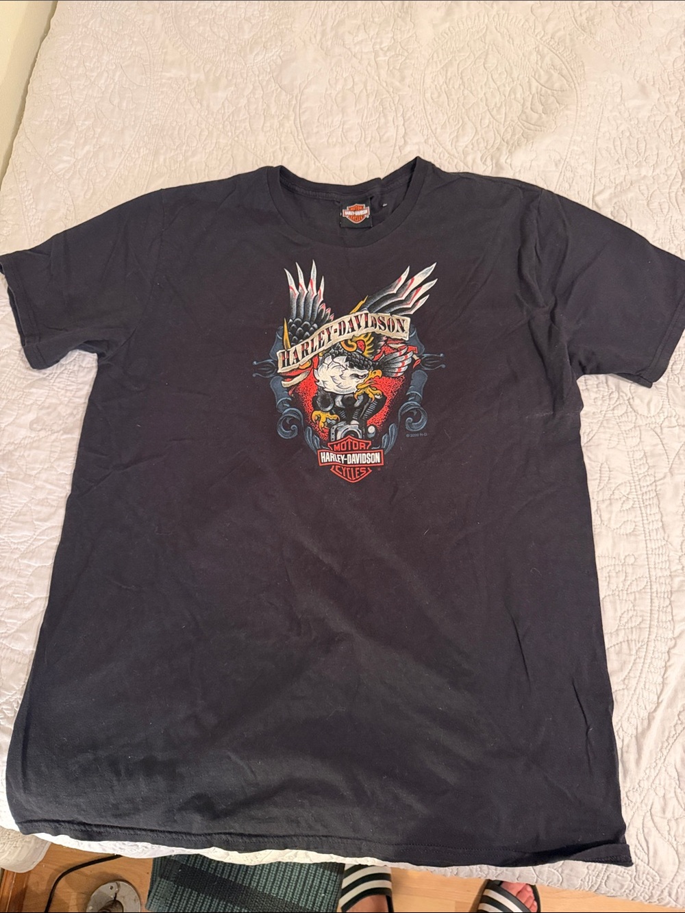 Harley-Davidson Black Short-Sleeve Eagle Shield Graphic Tee
